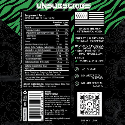 Supplement label for Echelon Killer Apple with green and black design