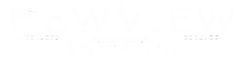 A white square graphic with the word 'PEWVIEW' in faint outlined letters across the center, resembling a logo or brand mark.
