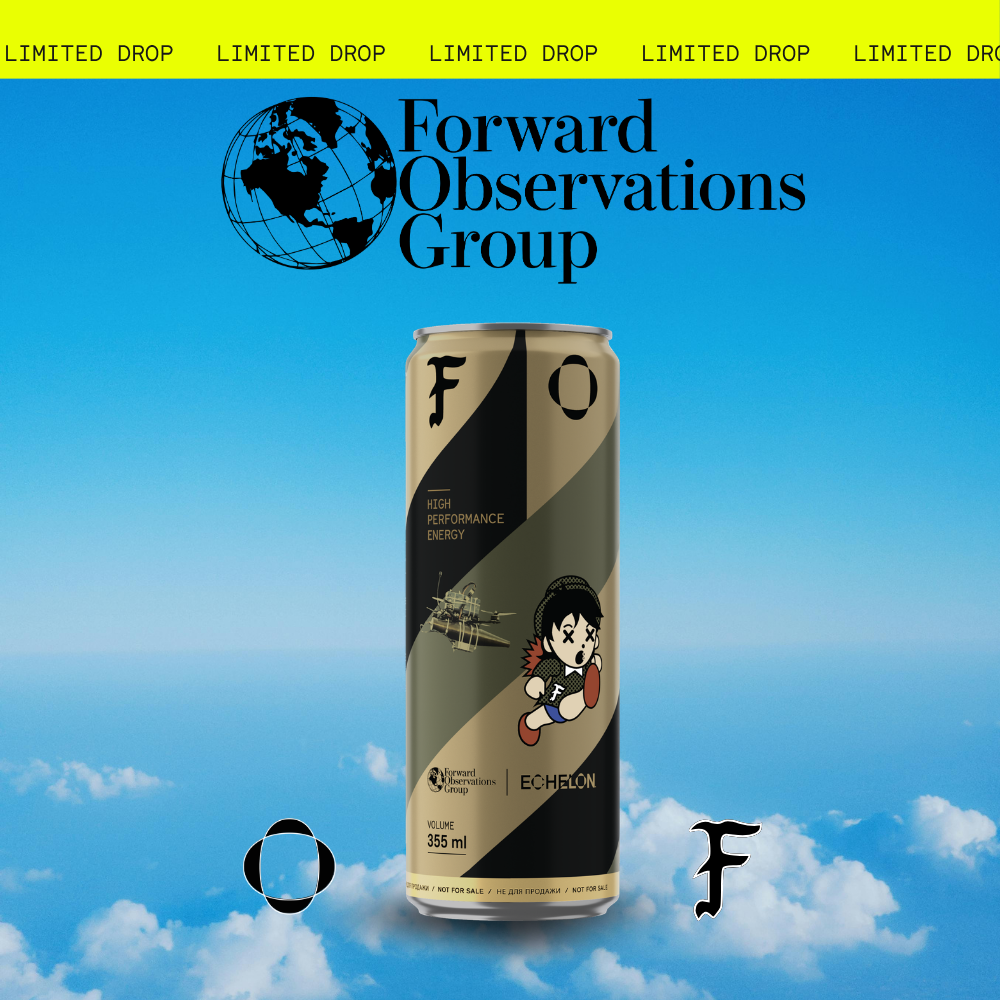 A 335 ml can of "FOG x Echelon," the limited time collabotration energy drink.