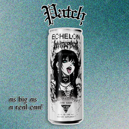 Echelon can with a graphic design on a blue background